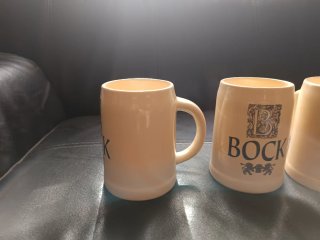 4 Boccale Birra Bock Ceramica Beige