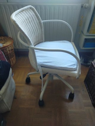 Silla de escritorio Ikea Gregor blanca mimbre