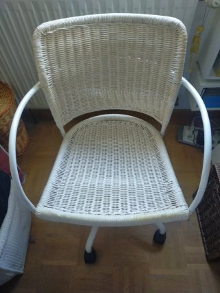 Silla de escritorio Ikea Gregor blanca mimbre