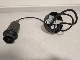 Portalámparas colgante E27 negro metálico