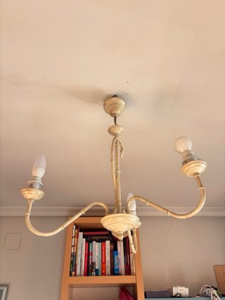 Lámpara de techo 3 bombillas beige