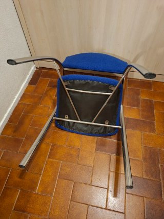 Sedia da ufficio blu anni '80-'90