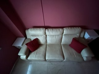 Divano in pelle a 3 posti ribaltabile