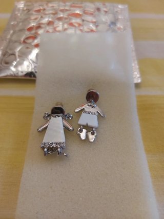 Pendientes niña y niño plata