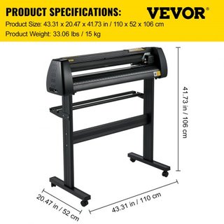 Macchina da taglio per vinile, plotter da 34 pollici con alimentazione carta, regolabile in forza e velocità, kit per la produzione di segnali compatibile con W...