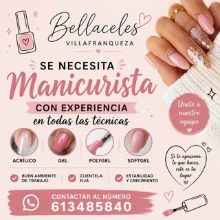 Se busca manicurista para salon con clientela fija