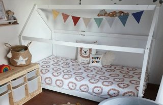 Cama Montessori Blanca con somier