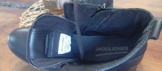 Stivaletti Jack & Jones Pelle Nera Zip