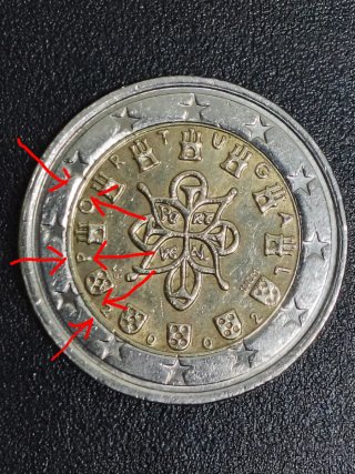 2 Euros Portugal 2002 Con Errores