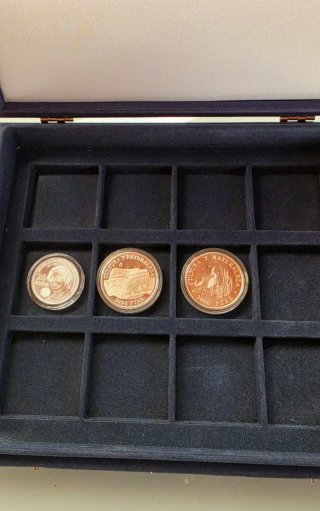 Estuche azul para onzas y monedas
