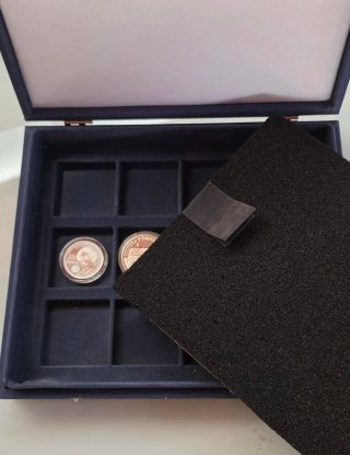 Estuche azul para onzas y monedas