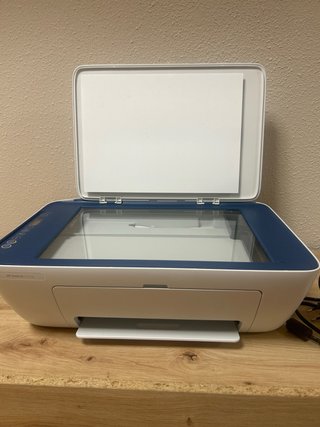 Impresora HP Azul y Blanca