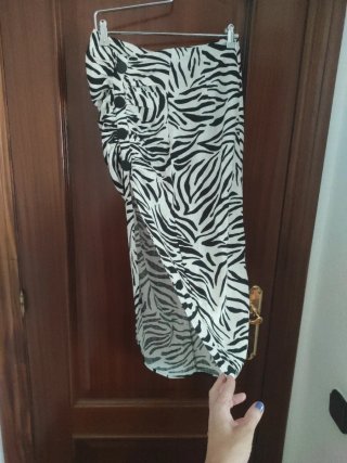 Falda Zara Talla S Estampado Cebra