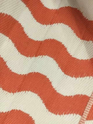 Alfombra exterior olas naranja y blanco 120x180