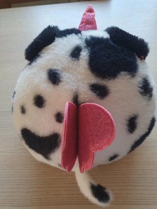 Peluche unicorno con cuore e corno glitter
