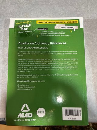 Temario de Archivos y bibliotecas + test  Mad edit