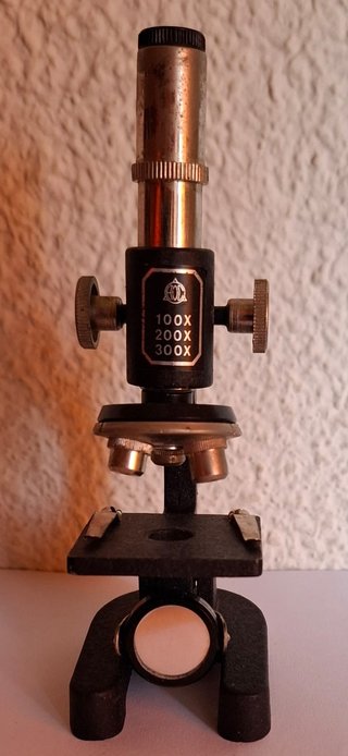 Microscopio Vintage Caja Madera Accesorios