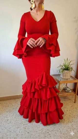 Traje de Flamenca Rojo
