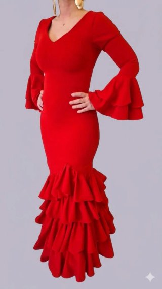 Traje de Flamenca Rojo