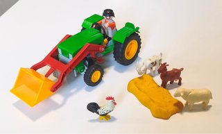 Lote Playmobil: Tractor y animales de granja
