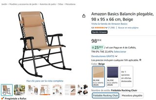 Balancín plegable exterior/interior beige