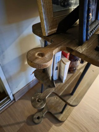 Estantería baja rústica vintage madera y metal