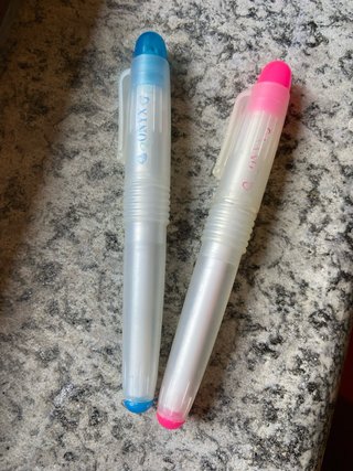 Astuccio portapenne rosa e azzurro