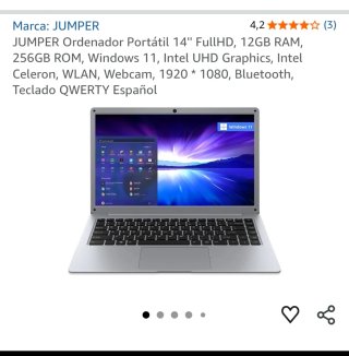 Portátil Jumper 14 FullHD 12GB RAM 256GB