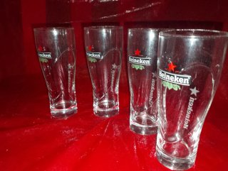 4 Vasos Cerveza Heineken Cristal
