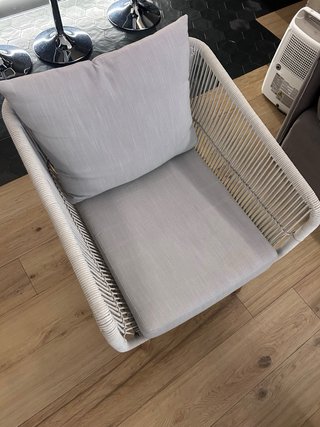 Silla de exterior cuerda y madera