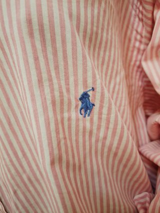 Camisa Polo Ralph Lauren Rayas Rosas Talla M