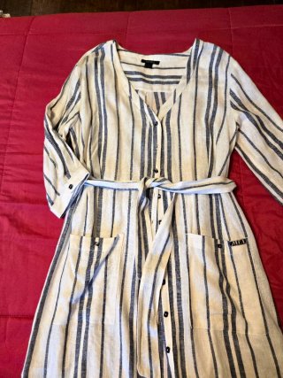 Vestido/Túnica Listrado, manga ¾