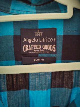 Camisa a cuadros azul y negra Angelo Litrico