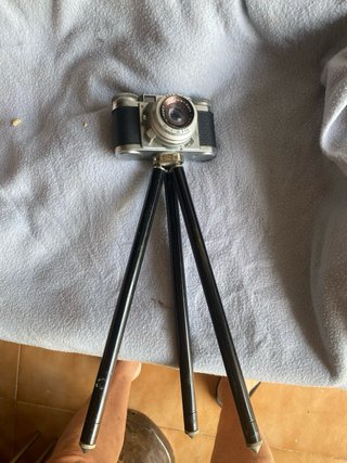 Antiguo Trípode Fotográfico Latón + Estuche