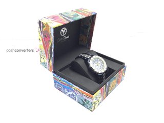 reloj pulsera premium unisex carlo colucci round stainless steel watch blau/silber