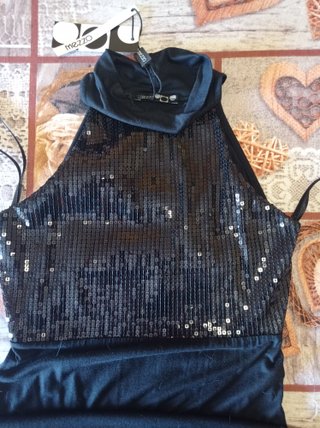 Vestito nero paillettes taglia S nuovo