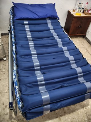 Cama articulada azul y gris