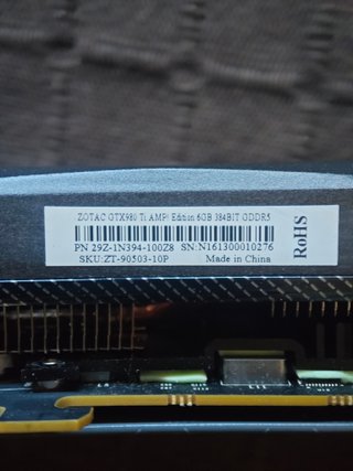 Zotac Nvidia GeForce GTX 980 TI AMP! Edition 6GB