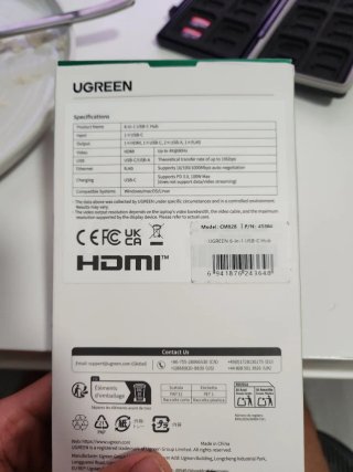 Hub UGREEN 6 en 1 110Gbps 4K60Hz RJ45