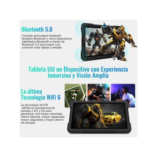 Tablet Android 15 da 10'' 30GB Nero per Bambini UJJ