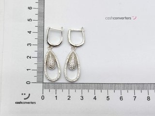 pendientes plata 925mm con piedra con circonita