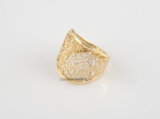 anillo oro 18k con piedra con circonita