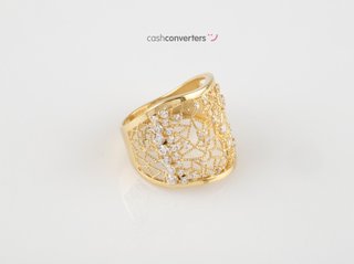 anillo oro 18k con piedra con circonita