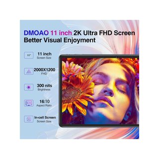Tablet DMOAO 256GB Blu Android 13 schermo 11 pollici