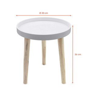 Mesa auxiliar madera decorativa 36x30 cm