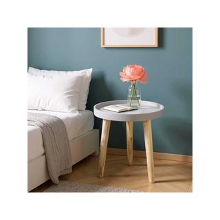 Mesa auxiliar madera decorativa 36x30 cm