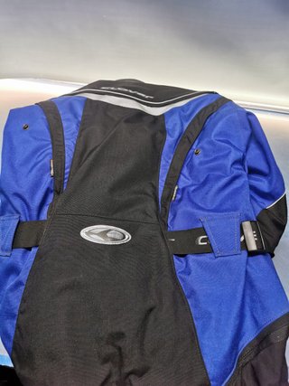 Chaqueta moto mujer CLOVER talla xs, azul negro, con protecciones