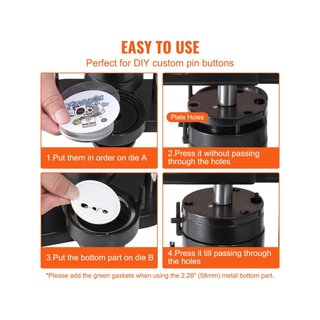 VEVOR prensa botones 25/32/58 mm 300 kits