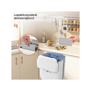 Cubo basura colgante cocina 10L con tapa