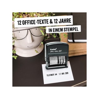 Trodat Printy 4817 sello fecha textos oficina